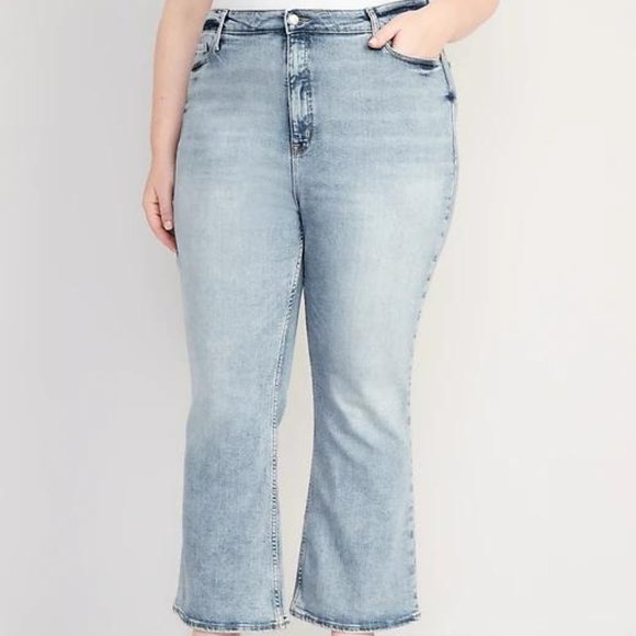 Old Navy Higher High-Waisted Cropped Flare Jeans for Women New - Picture 9 of 10
